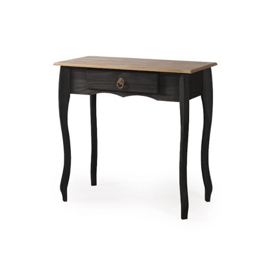 aparador rustico em madeira 77cm com gaveta preto