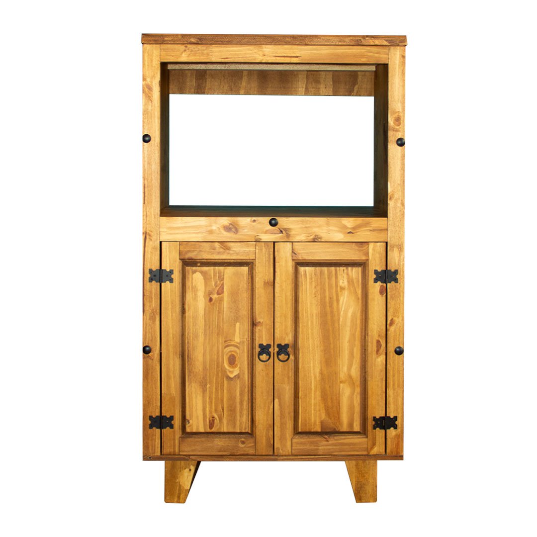 armario para forno microondas em madeira rustico 2 portas