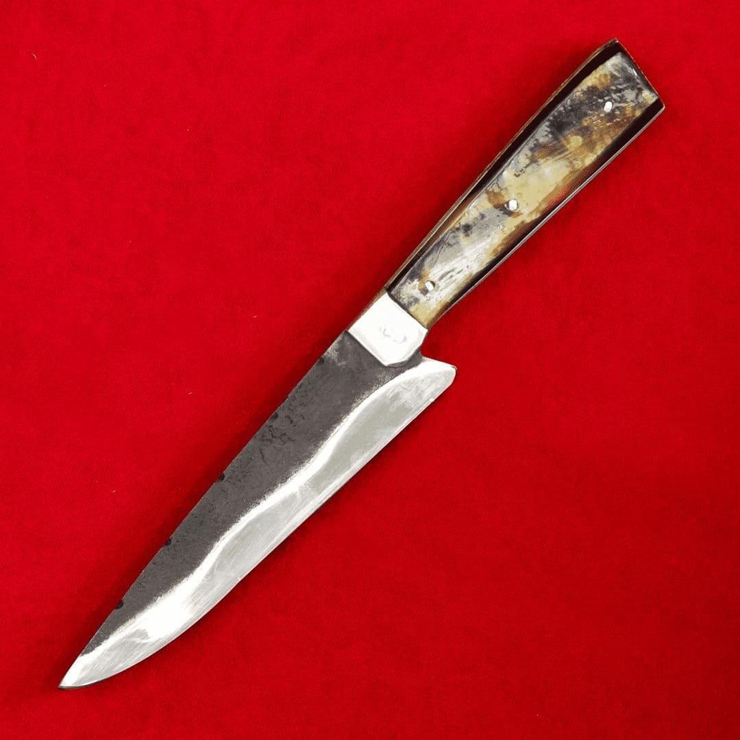 faca de churrasco artesanal em aço carbono cabo de chifre de boi gaucha