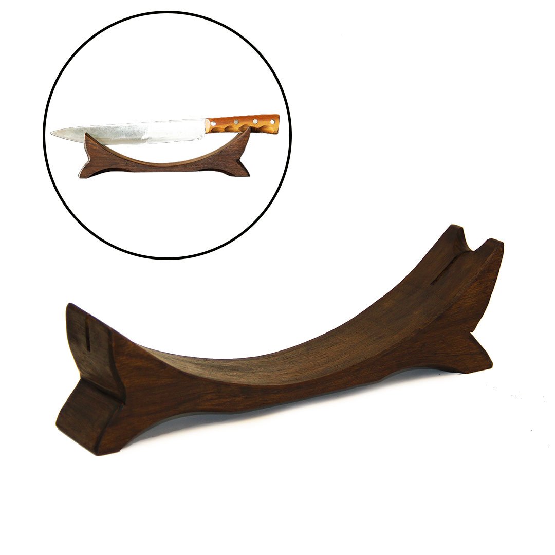 suporte de mesa para faca em madeira formato canoa artesanal suporte de mesa para faca em madeira formato canoa artesanal