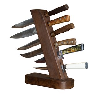 suporte de mesa para facas em madeira rustico faqueiro