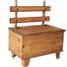 banco caixa de lenha rustico em madeira