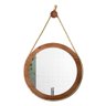 espelho adnet redondo de madeira com corda de sisal 60 cm