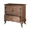 balcao multiuso rustico em madeira 2 portas 1 gaveta luis xv marrom escuro 80 cm