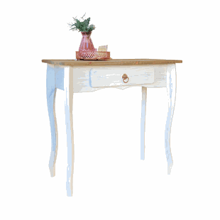 aparador rustico em madeira 77cm com gaveta escrivaninha branco envelhecido mel 1