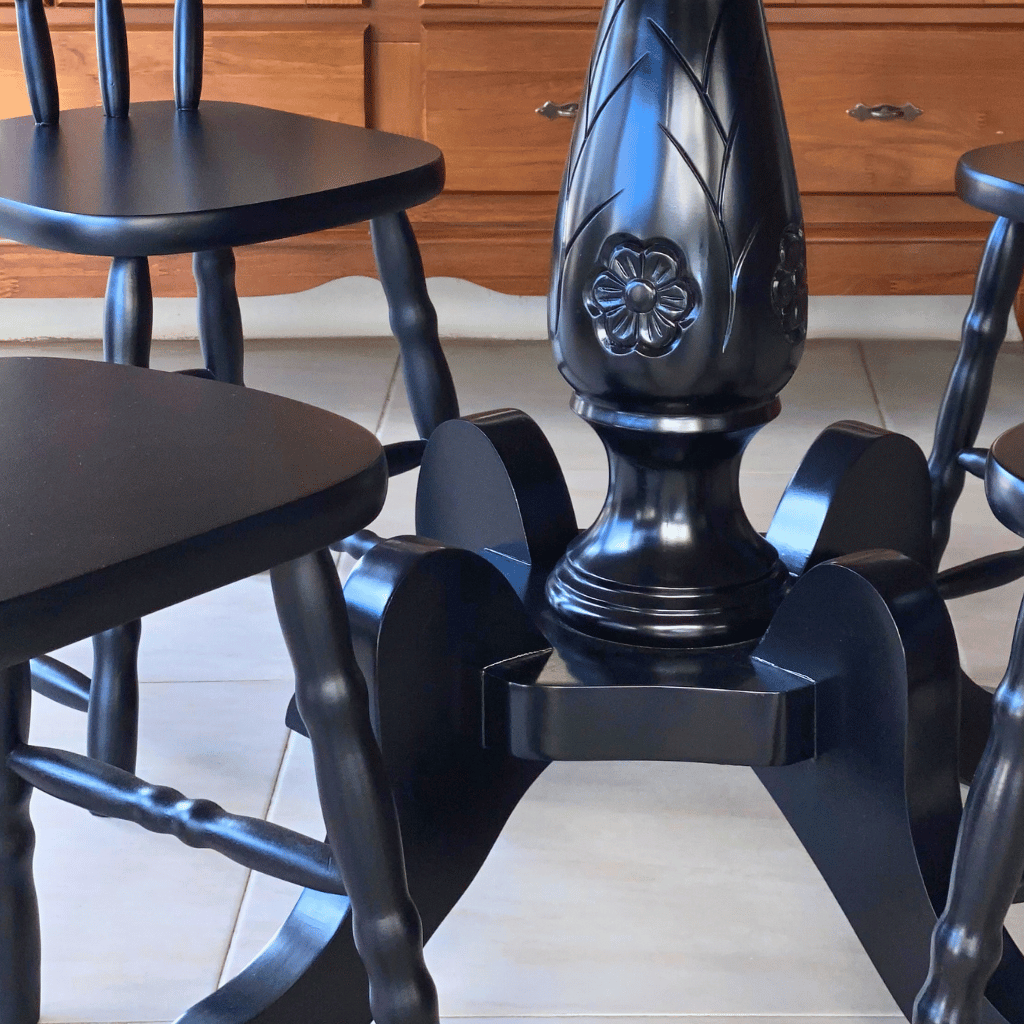 mesa de jantar redonda 6 pessoas madeira pe central 2