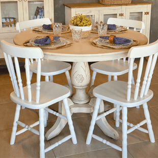 mesa classica antiga e cadeira branca madeira 2