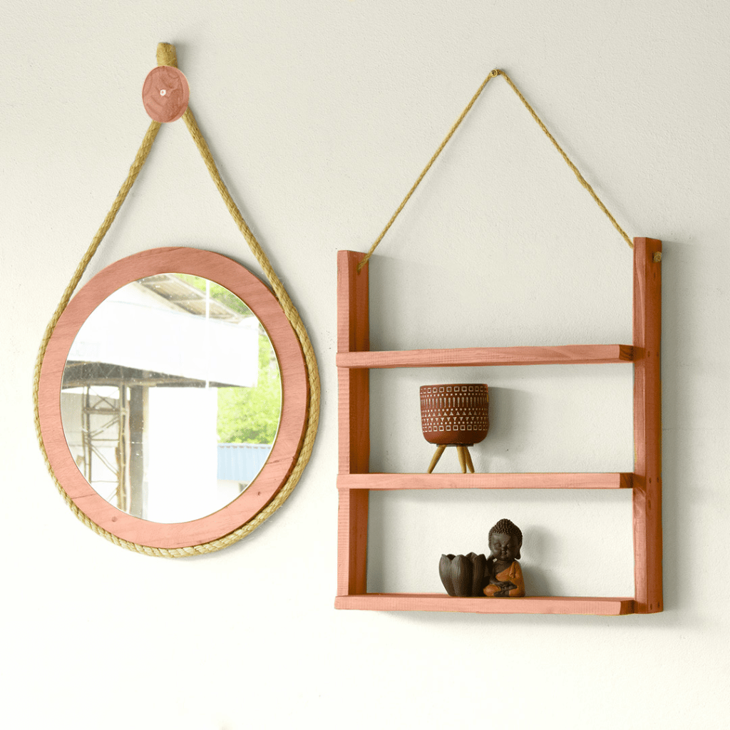 espelho adnet 40cm e prateleira suspensa