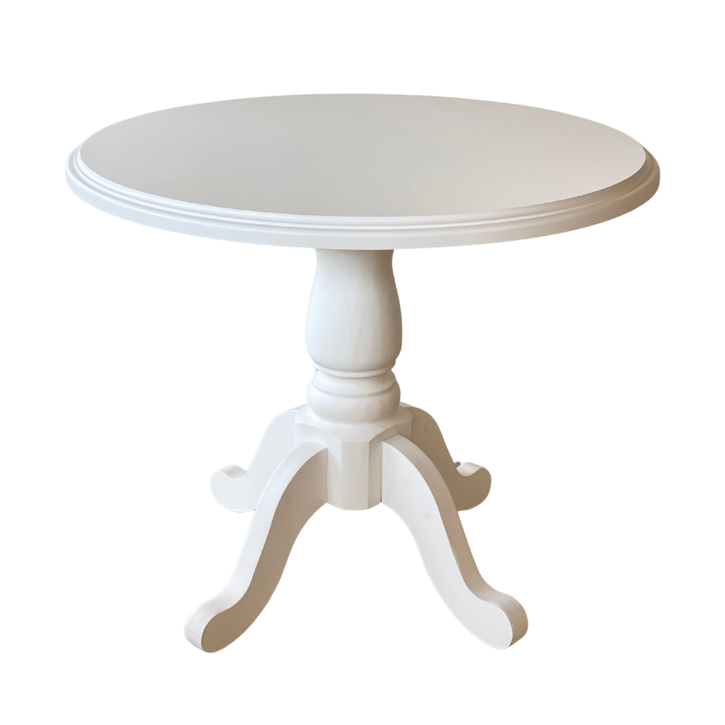 mesa redonda em madeira 100cm toda branca 7