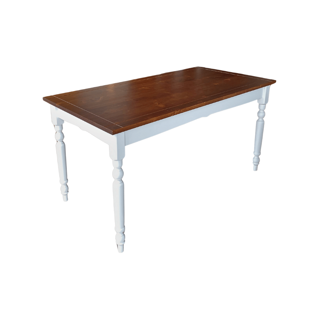 mesa de jantar retangular colonial pe torneado 6 lugares 5